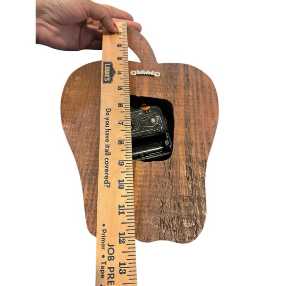 VTG Wooden Apple Wall Clock School Classroom Kitchen Retro Cottagecore READ!! - Picture 2 of 10